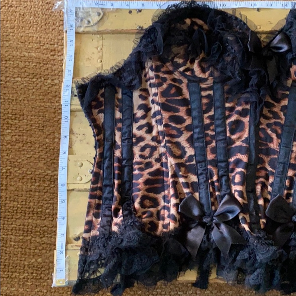 TRASHY LINGERIE LA BRAND BODYCON LEOPARD PRINT BUSTIER CORSET PUSH UP BRA 32C - Picture 11 of 15